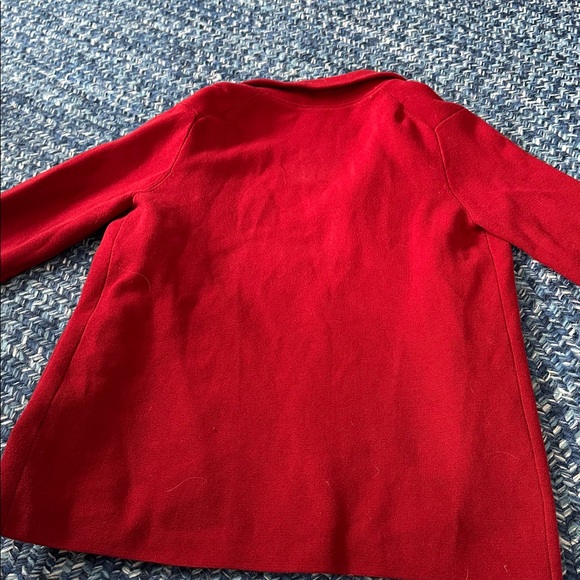 Quince 100% Organic Cotton Knit Blazer Open Front, red - Picture 6 of 6